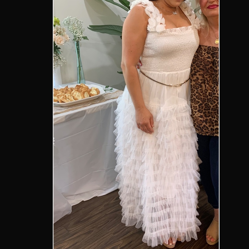 White ruffle dress